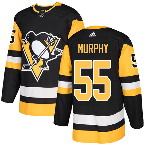Adidas Men Pittsburgh Penguins 55 Larry Murphy Black Home Authentic Stitched NHL Jersey